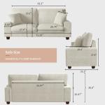 DOPEDIO Modern Beige Loveseat Sofa for Small Spaces