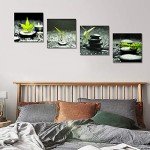 4-Piece Green Leaf Canvas Wall Art Set