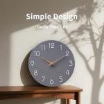 Mosewa 8 Inch Silent Gray Wall Clock
