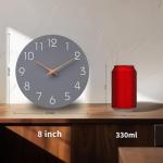 Mosewa 8 Inch Silent Gray Wall Clock