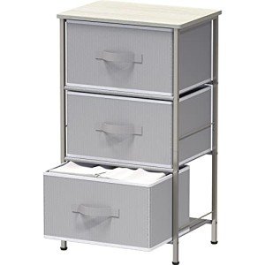 SimpleHouseware Grey 3-Drawer Storage Chest