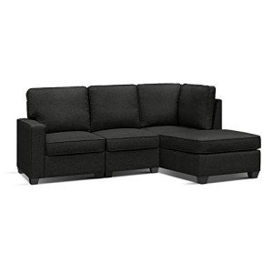 Dark Grey 4-Seater Sofa Bed with Cushions