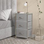 SimpleHouseware Grey 3-Drawer Storage Chest