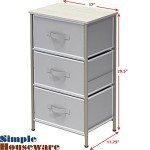 SimpleHouseware Grey 3-Drawer Storage Chest