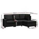 Dark Grey 4-Seater Sofa Bed with Cushions