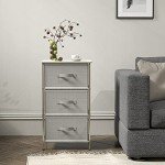 SimpleHouseware Grey 3-Drawer Storage Chest