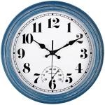 12-Inch Retro Waterproof Wall Clock with Thermometer