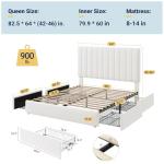Queen Storage Bed Frame with Adjustable Headboard