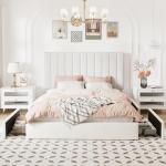 Queen Storage Bed Frame with Adjustable Headboard