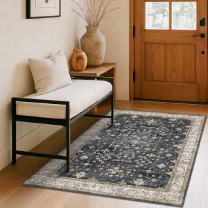 Boho Washable 4x6 Non-Slip Geometric Rug