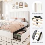 Queen Storage Bed Frame with Adjustable Headboard