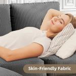 JAMFLY Dark Grey L-Shaped Sectional Couch with Ottoman