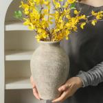Large Vintage Ceramic Flower Vase for Home Decor