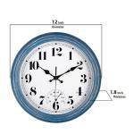 12-Inch Retro Waterproof Wall Clock with Thermometer
