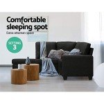 Dark Grey 4-Seater Sofa Bed with Cushions