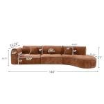 140" Curved Modern Sectional Sofa with Chaise