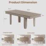 Extendable Farmhouse Dining Table for 6-10