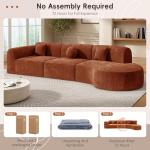 140" Curved Modern Sectional Sofa with Chaise