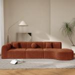 140" Curved Modern Sectional Sofa with Chaise