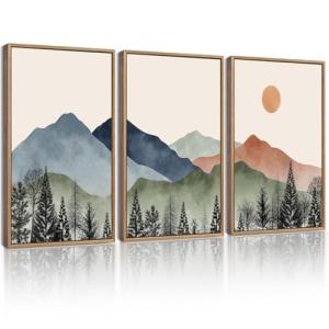 Mountain Landscape Framed Wall Art - Boho Decor