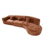 140" Curved Modern Sectional Sofa with Chaise