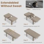 Extendable Farmhouse Dining Table for 6-10