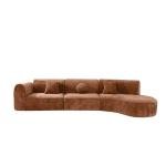 140" Curved Modern Sectional Sofa with Chaise