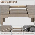 Extendable Farmhouse Dining Table for 6-10