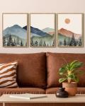 Mountain Landscape Framed Wall Art - Boho Decor