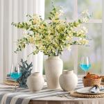 Rustic White Ceramic Vase for Home Decor