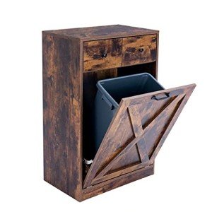 Zedesey Wood Tilt Out Trash Cabinet with Drawers