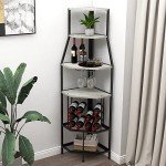 5-Tier Corner Wine Rack with Glass Holder