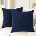 CaliTime Set of 2 Soft Chenille Pillow Covers