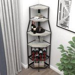 5-Tier Corner Wine Rack with Glass Holder