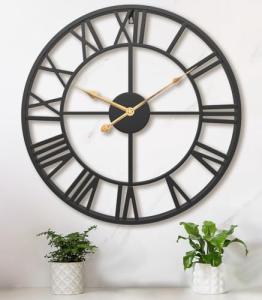 Extra Large Vintage Industrial Black Wall Clock