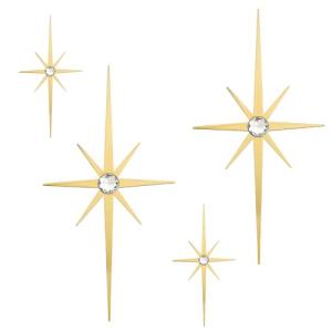 4 Pack Metal Starburst Wall Art Set