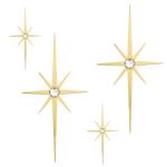 4 Pack Metal Starburst Wall Art Set