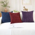 CaliTime Set of 2 Soft Chenille Pillow Covers