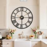 Extra Large Vintage Industrial Black Wall Clock