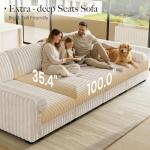 Belffin Modular Plush Corduroy Cloud Sofa Bed