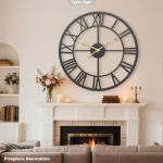 Extra Large Vintage Industrial Black Wall Clock