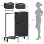 Black 4-Drawer Dresser with Hanging Rack