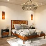 Vivian 14 Inch Rustic Queen Bed Frame