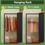 Black 4-Drawer Dresser with Hanging Rack