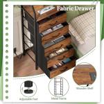 Rustic Brown 5-Drawer Dresser with Charging Station