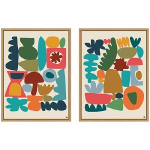 Kate and Laurel Mid Century Modern Wall Art Set
