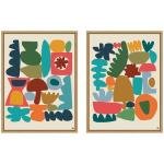 Kate and Laurel Mid Century Modern Wall Art Set