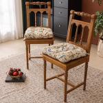 Farmhouse Bird Print Chair Cushions with Ties