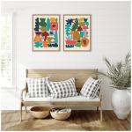 Kate and Laurel Mid Century Modern Wall Art Set