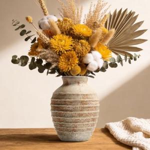 Rustic Terracotta Ceramic Vase for Home Decor